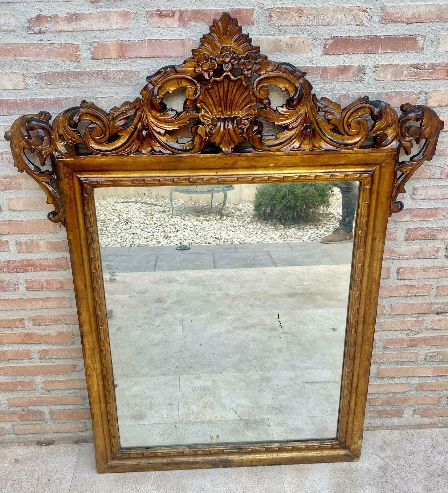 Miroir mural français en bois, début du XXe siècle, années 1920 photo furniture