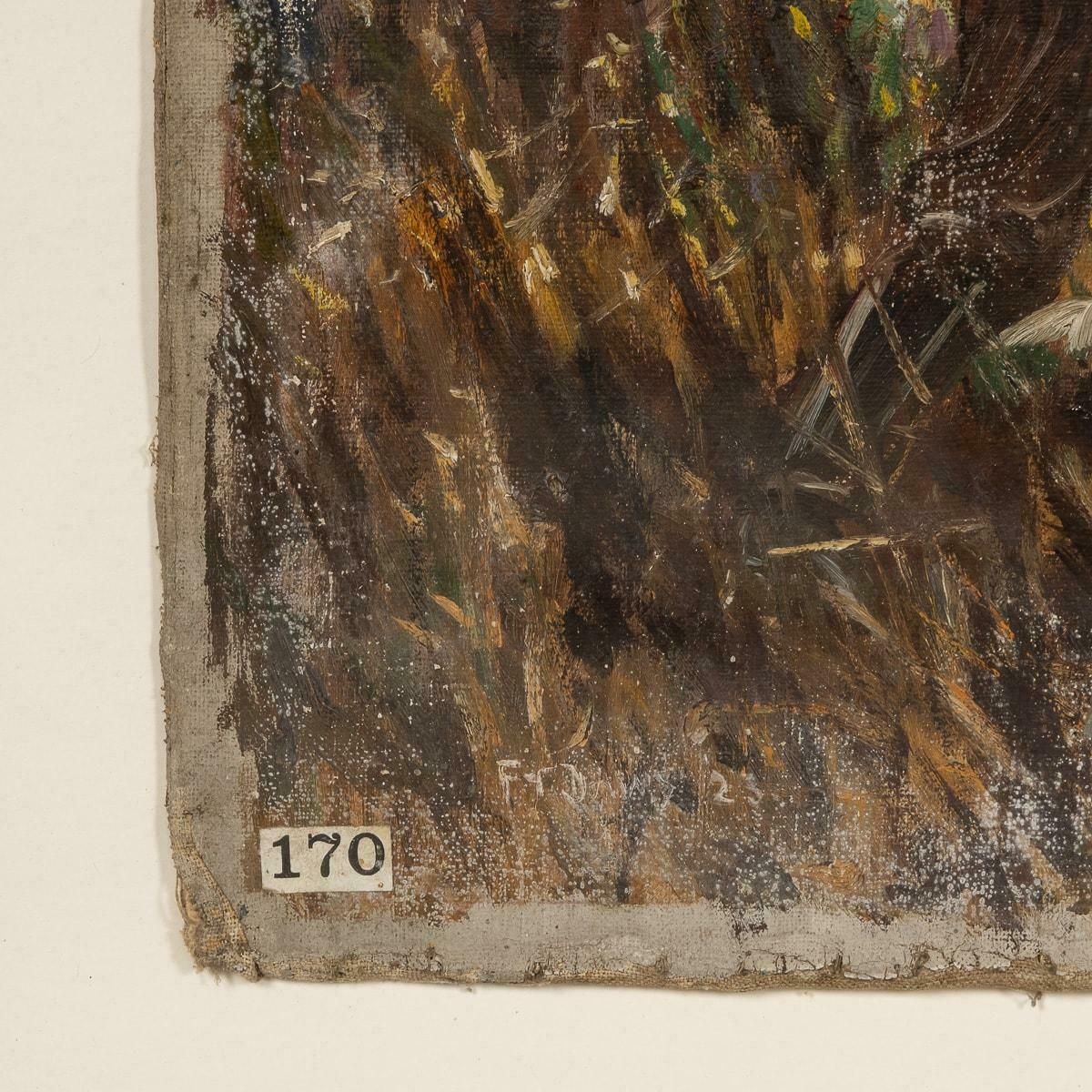 Antique 20thc Framed Hunting Scene Oil On Canvas By Frederick Thomas Daws C.1923 photo for sale