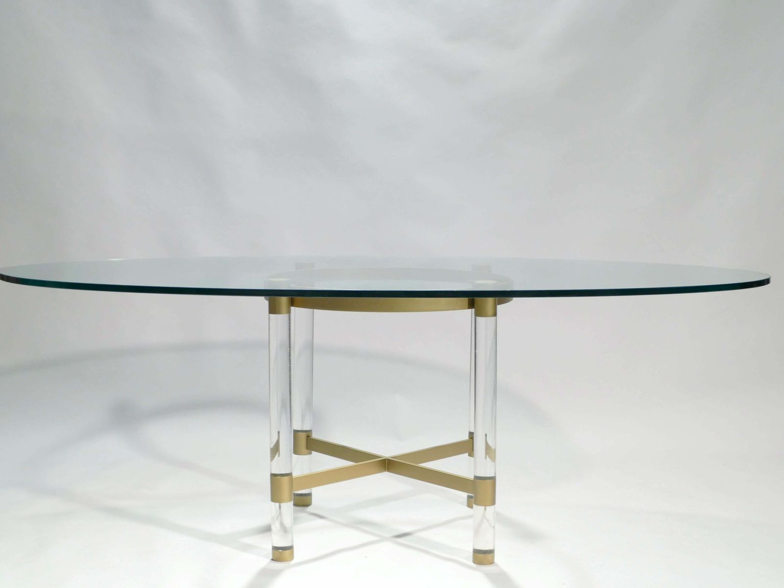 Table à manger en laiton et Lucite par Sandro Petti pour Metalarte, années 1970 photo for sale