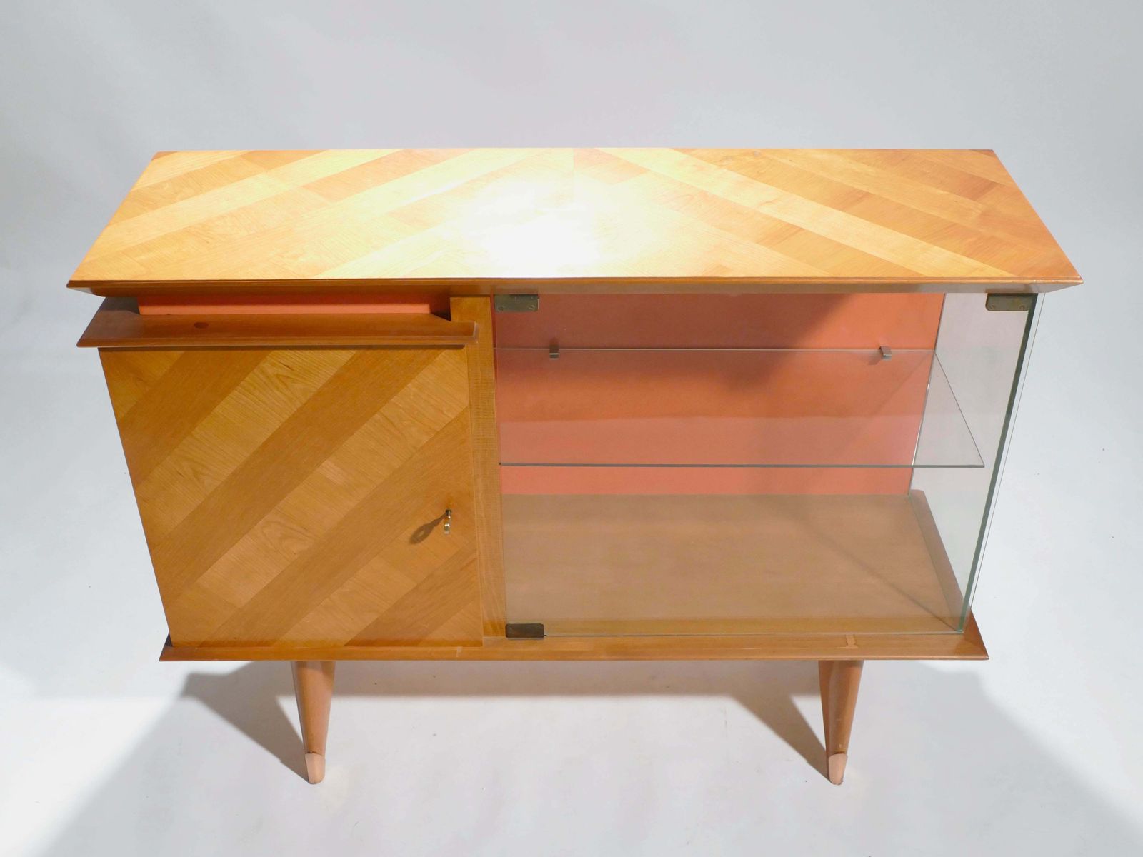 Midcentury French Modernist Cabinet Vaisselier, 1950s photo buy