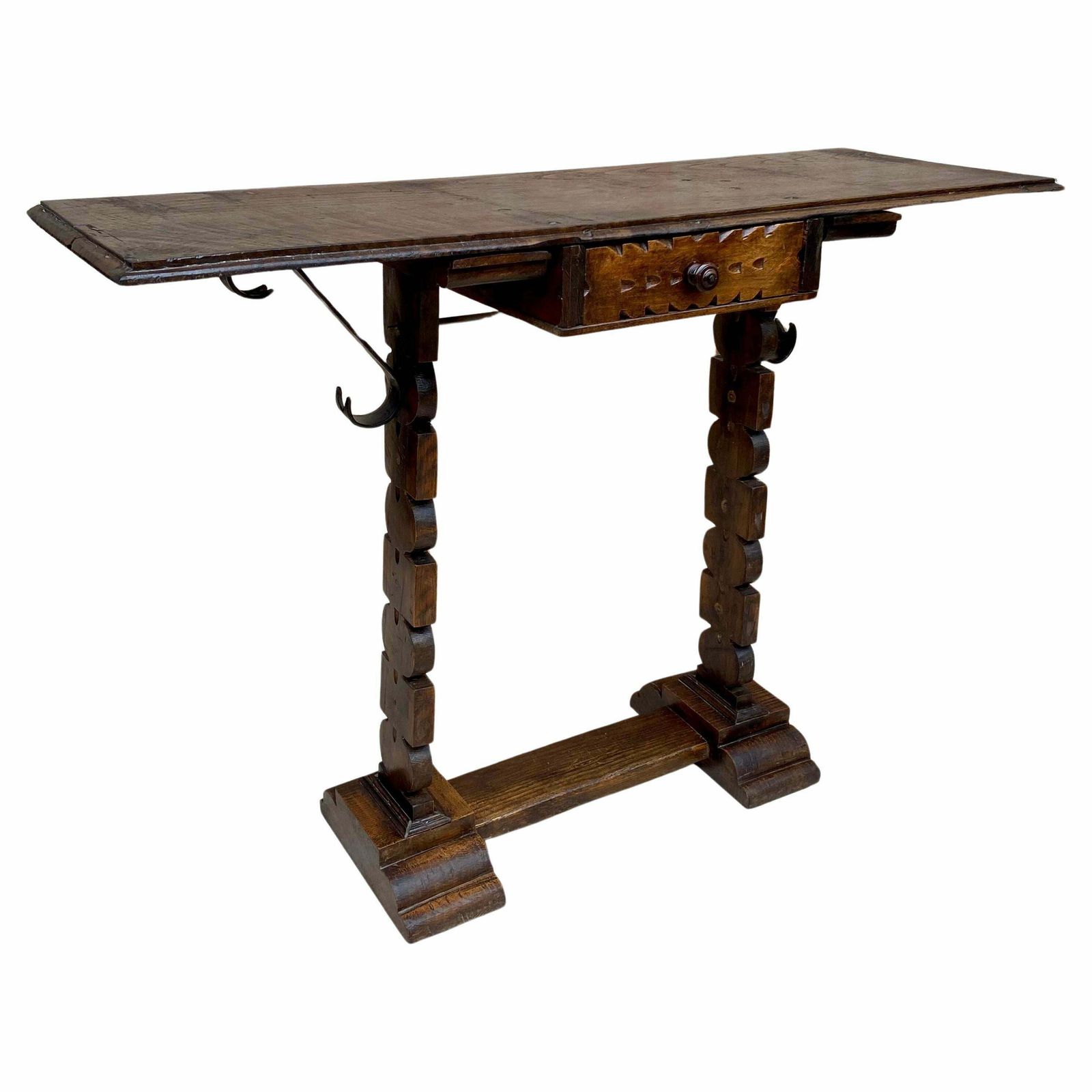 Console espagnole début du XXe siècle à un tiroir, années 1940