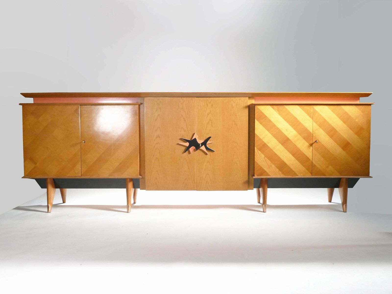 Enfilade moderniste mid-century en chêne, France, années 1950 photo furniture