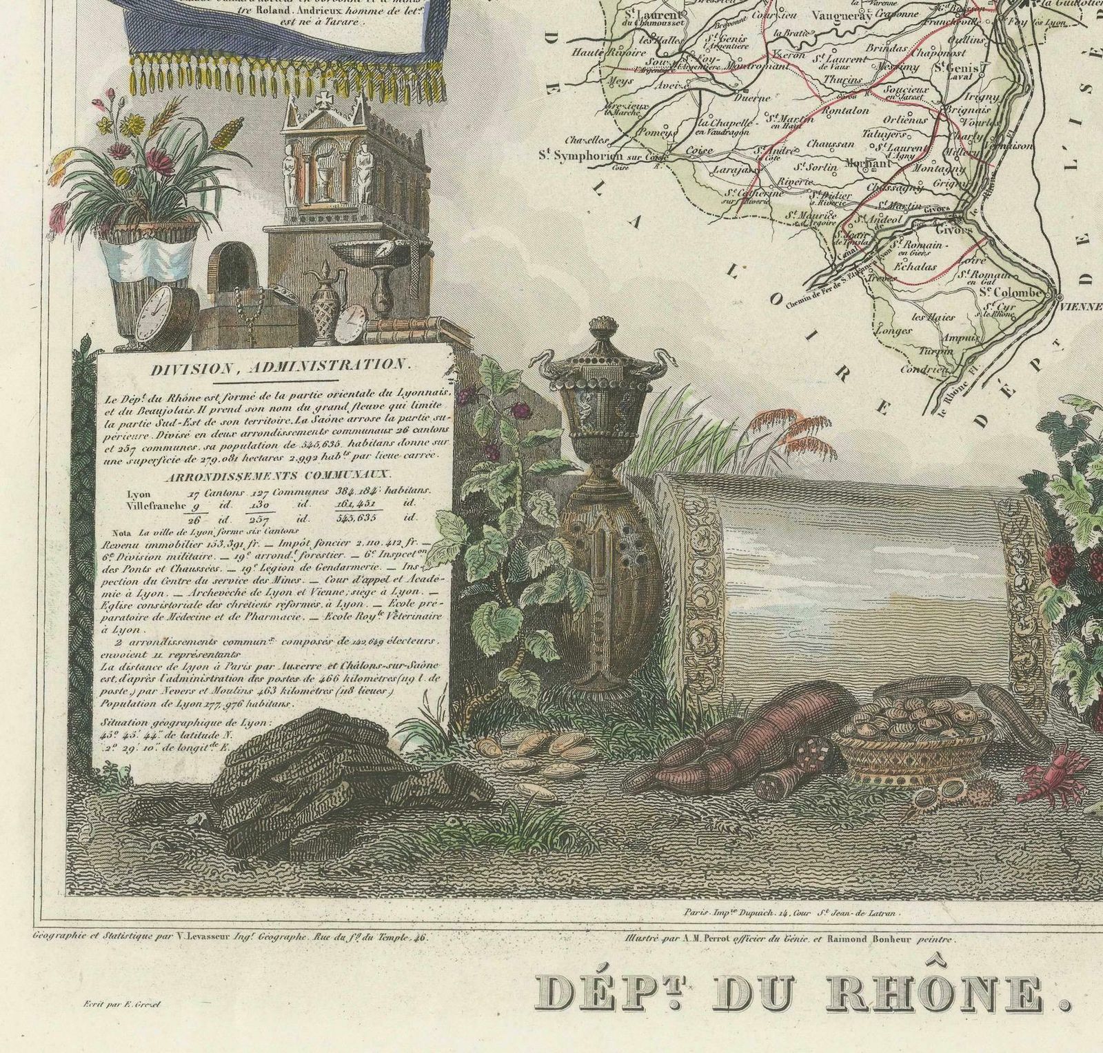 Map Of Rhône: Culture And Commerce In Lyon's Silk And Wine Legacy, 1852 photo vinterior