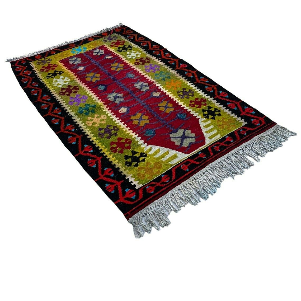 Traditional Turkish Mini Kilim Rug Vintage Anatolian Turkish Kelim photo furniture