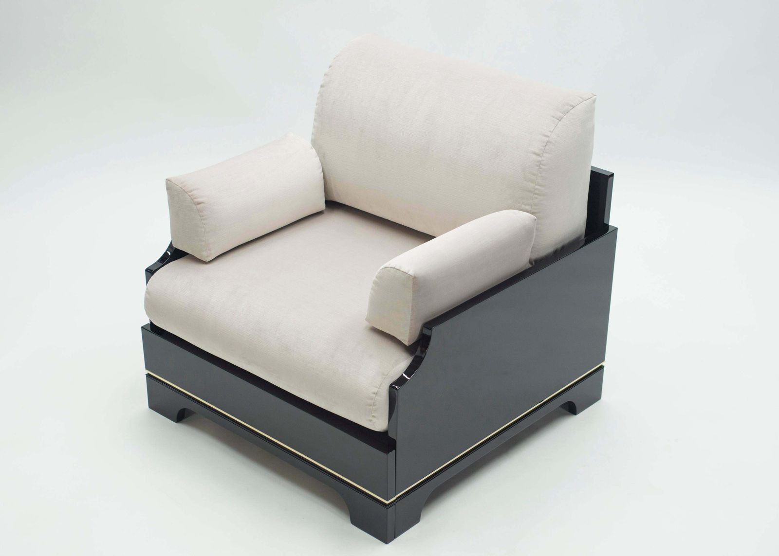Ensemble de salon mid-century italien en laque et laiton, par Romeo Rega, années 1970 photo 11881.0
