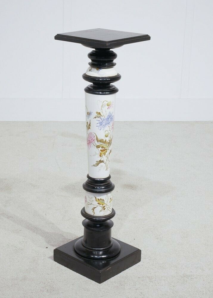 Victorian Ebony Pedestal Stand Porcelain Column photo furniture