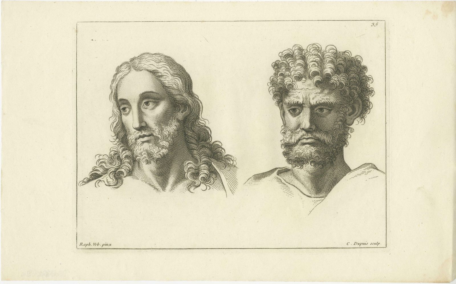 Serene And Stern: Dualities Of Raphael By C. Dupuis, 1740 photo for sale