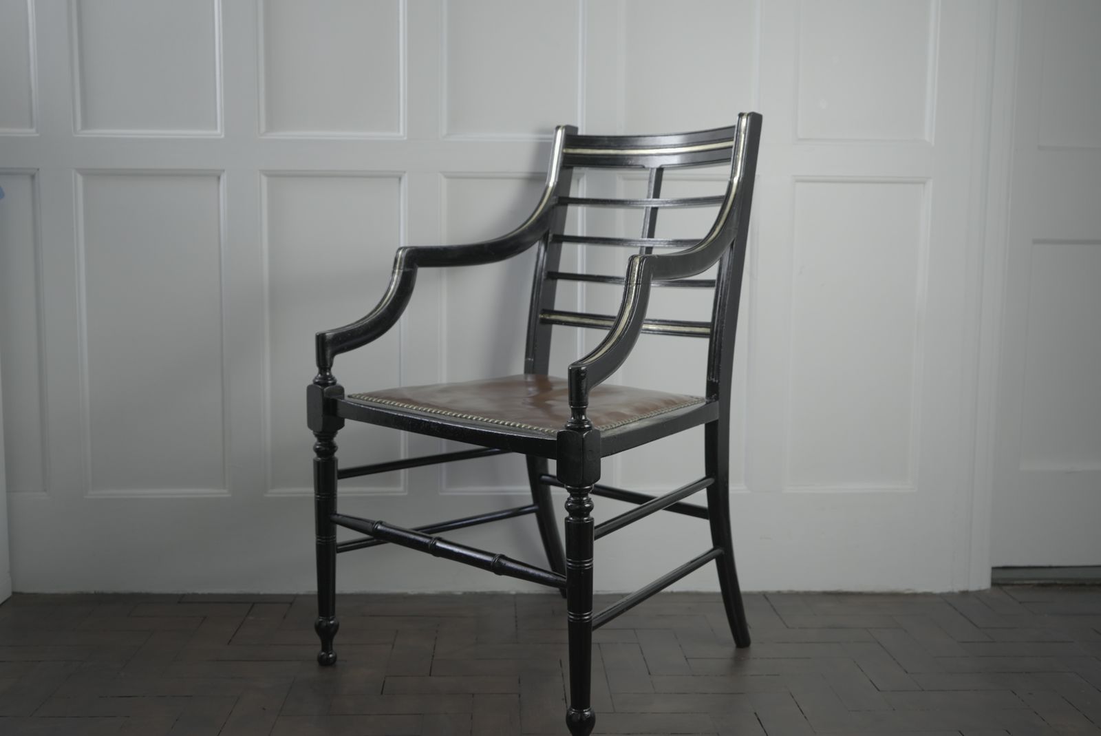 Elbow Chair In The Manner Of E.W.Goodwin 19th Century Ebonised Aesthetic Movement photo furniture