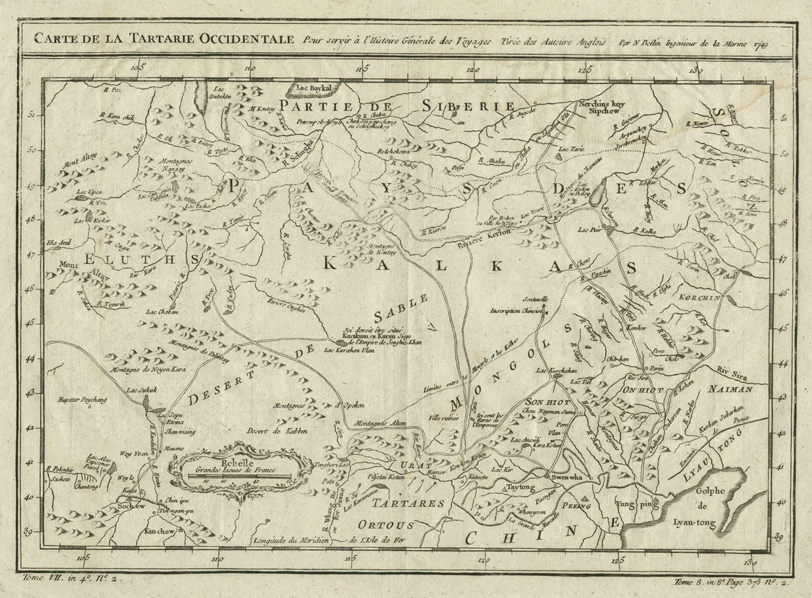 Interesting Antique Map Of Tartary And Northeast Asia, 1749 photo for sale