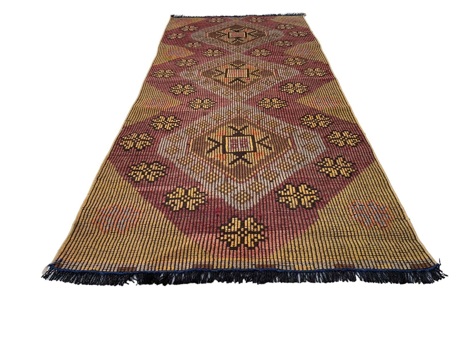 Traditioneel Turks Mini Kilimkleed, Vintage Anatolisch Turks Kelim 226 X 100 Cm