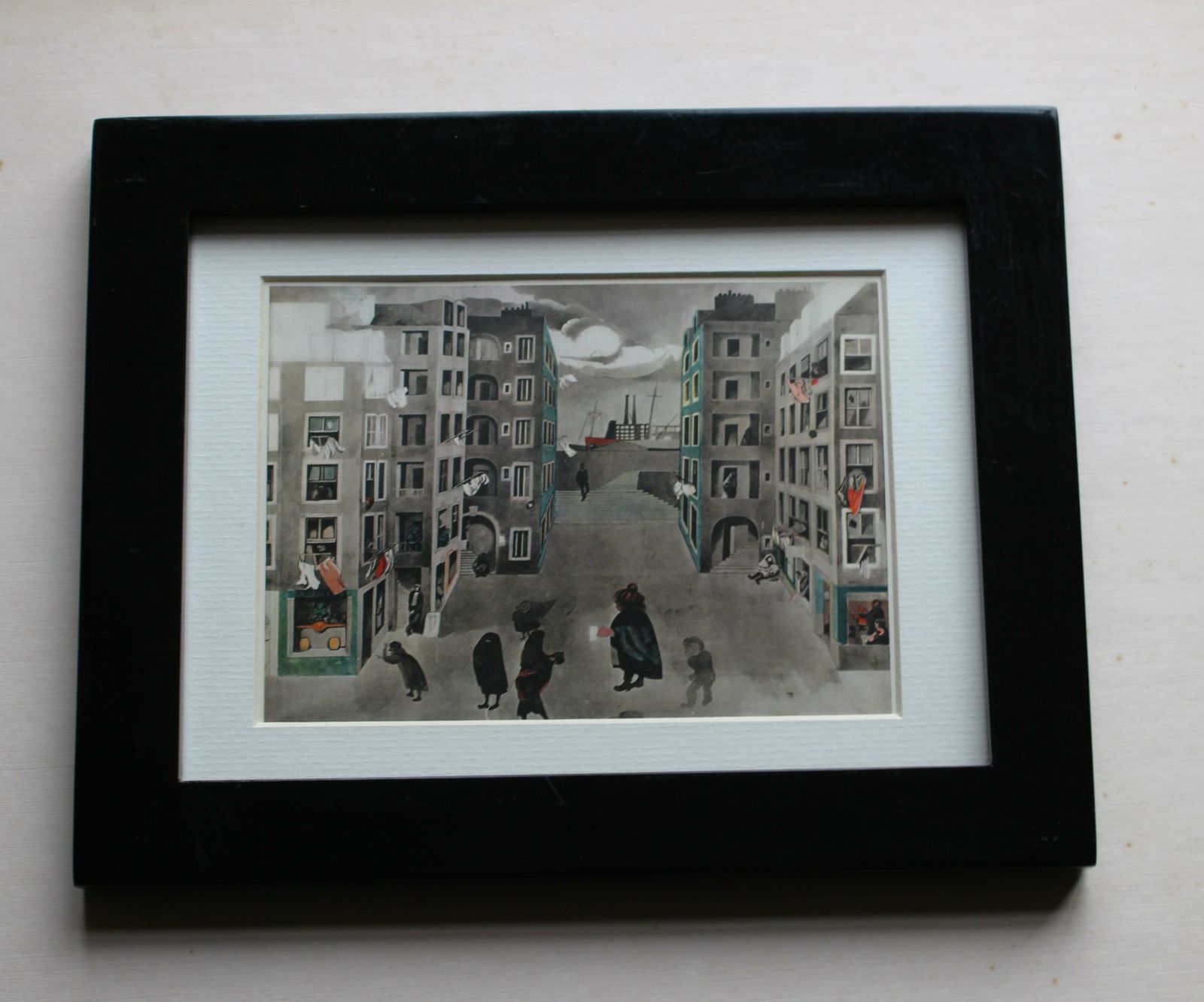 Small Framed Print Set Design By Edward Burra 'Miracle In The Gorbals'  C1949