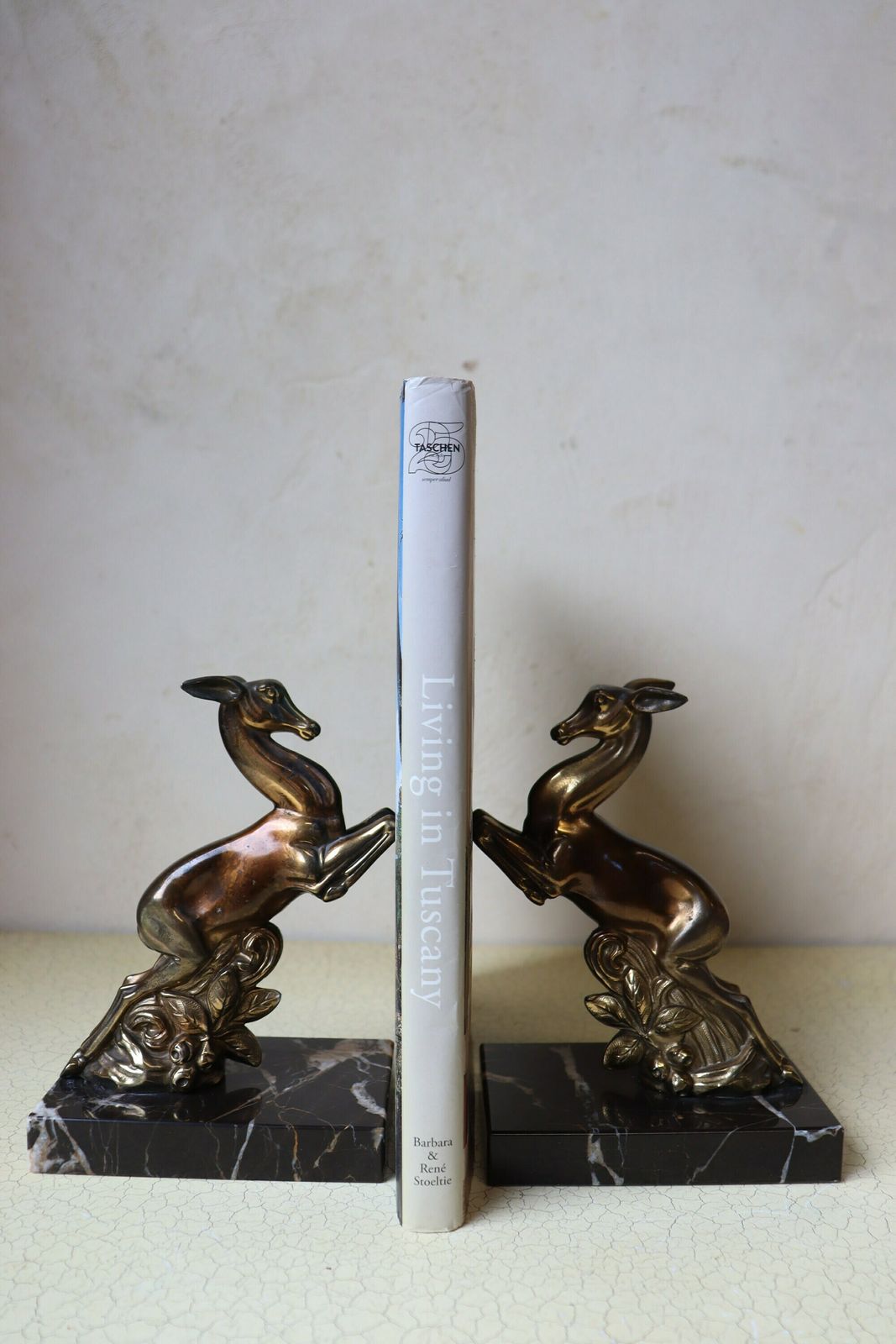 photo for sale A Set Of French Art Deco Bookends, Deers On A Marble Base (St.94)