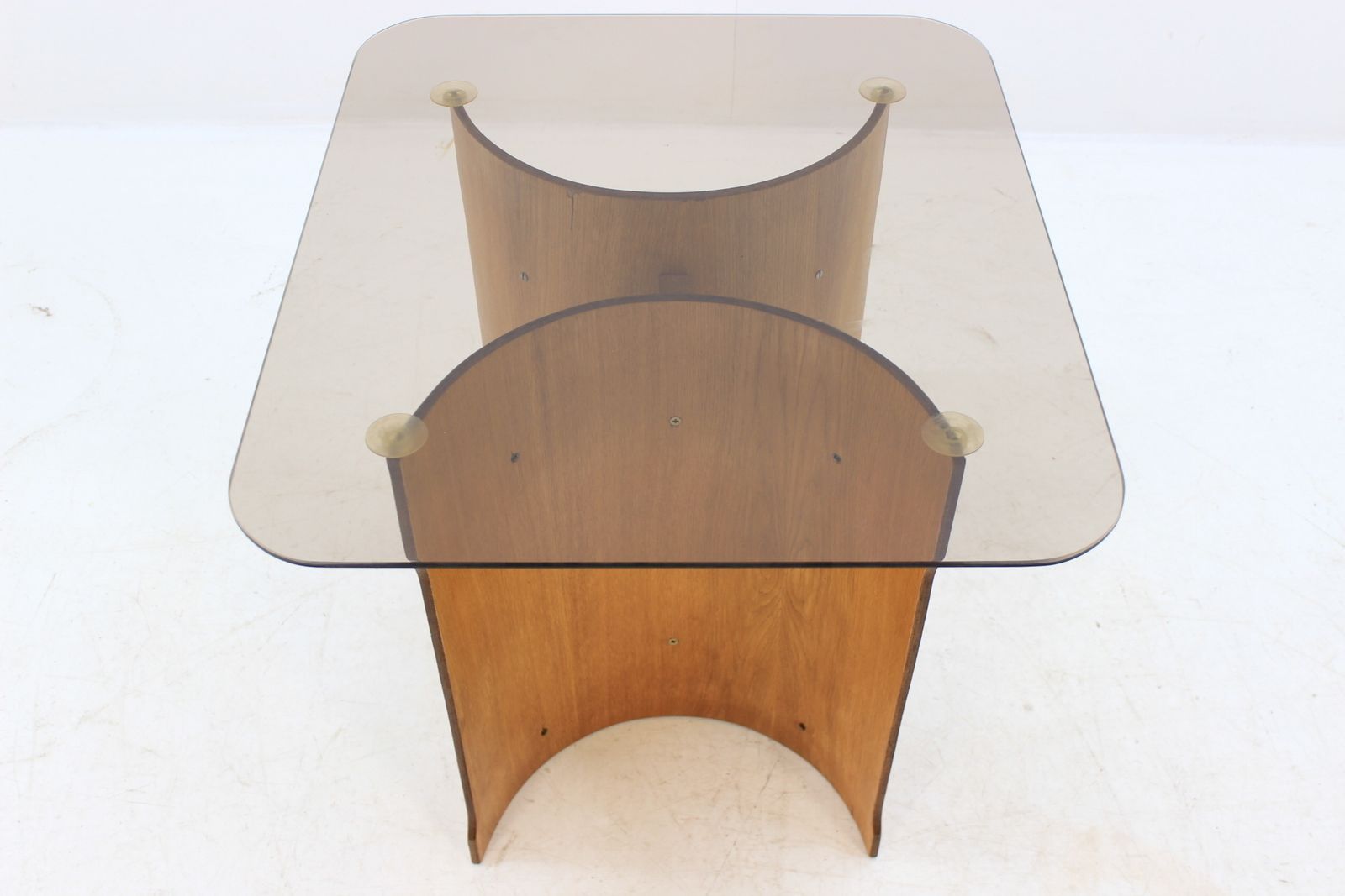 Scandinavisch Design Tafel Van Gebogen Houtfineer, Jaren 1970 photo Meubels