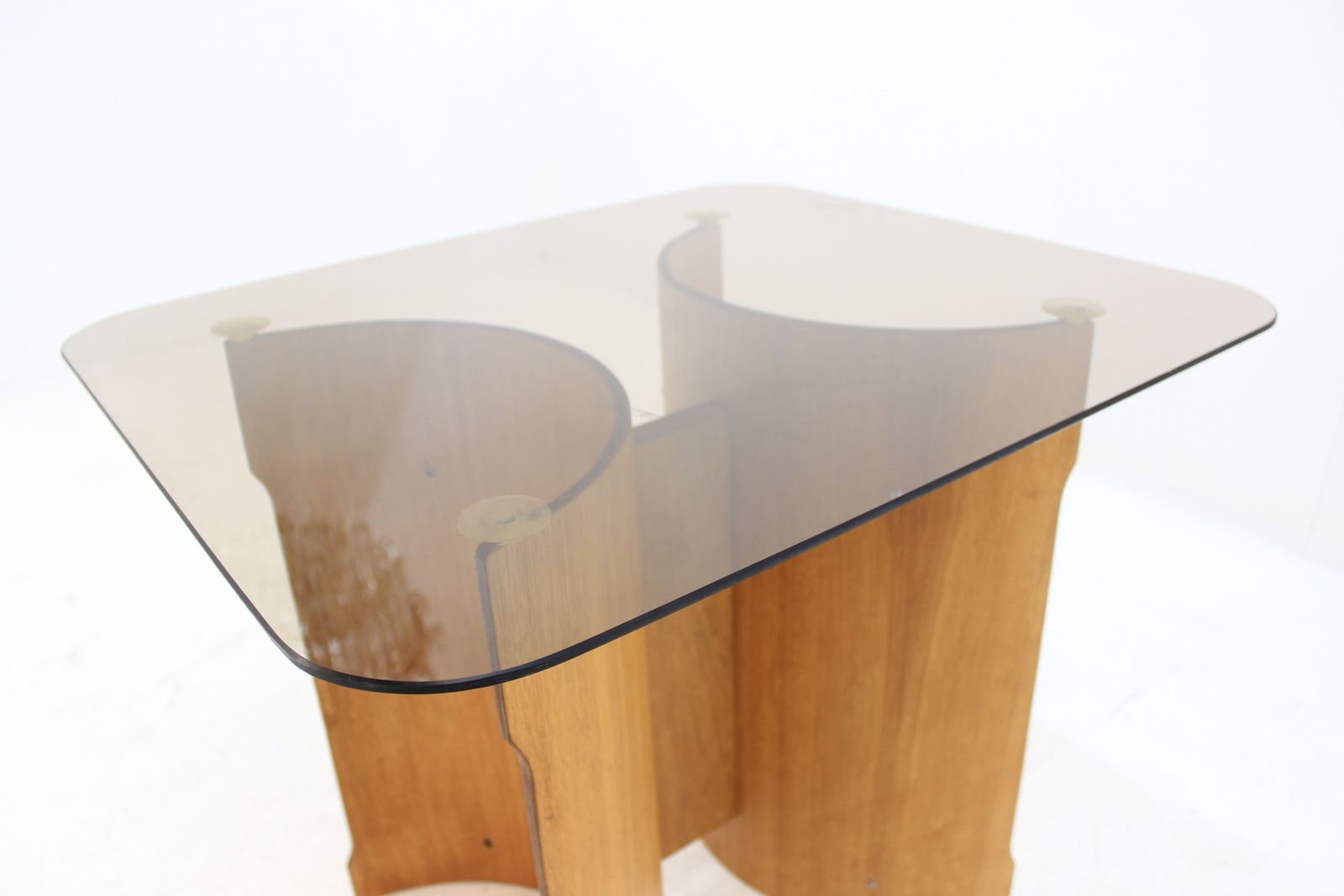 Scandinavisch Design Tafel Van Gebogen Houtfineer, Jaren 1970 photo 390.0