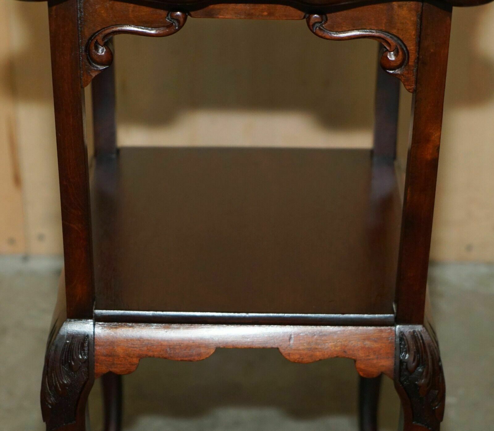 Pair Of Stunning Thomas Chippendale Style Two Tiered Mahogany Side End Tables photo 2350.0