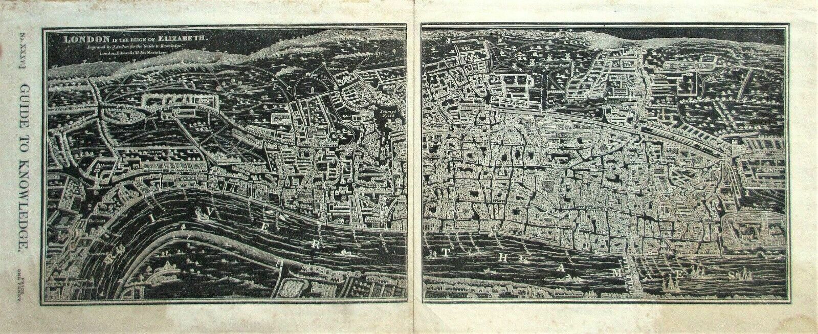 London In The Reign Of Elizabeth 1st By Joshua Archer ~ Pinnock C1833