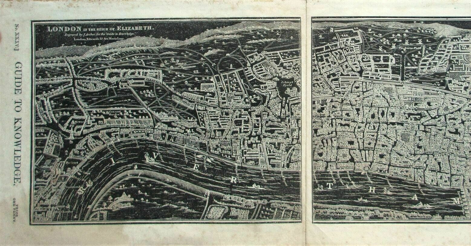 London In The Reign Of Elizabeth 1st By Joshua Archer ~ Pinnock C1833 photo furniture