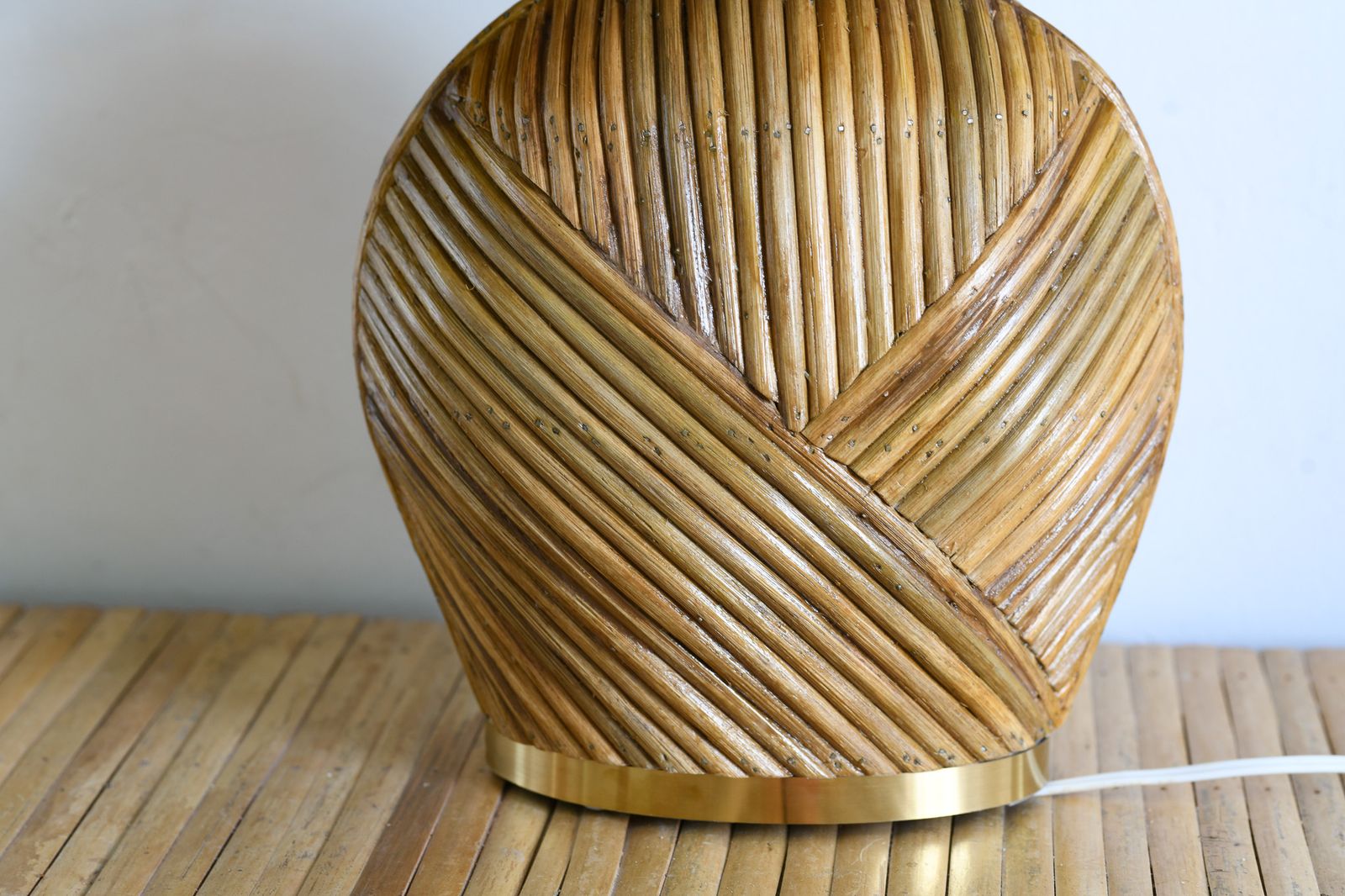 Rattan Table Lamp Mid Century Modern photo furniture