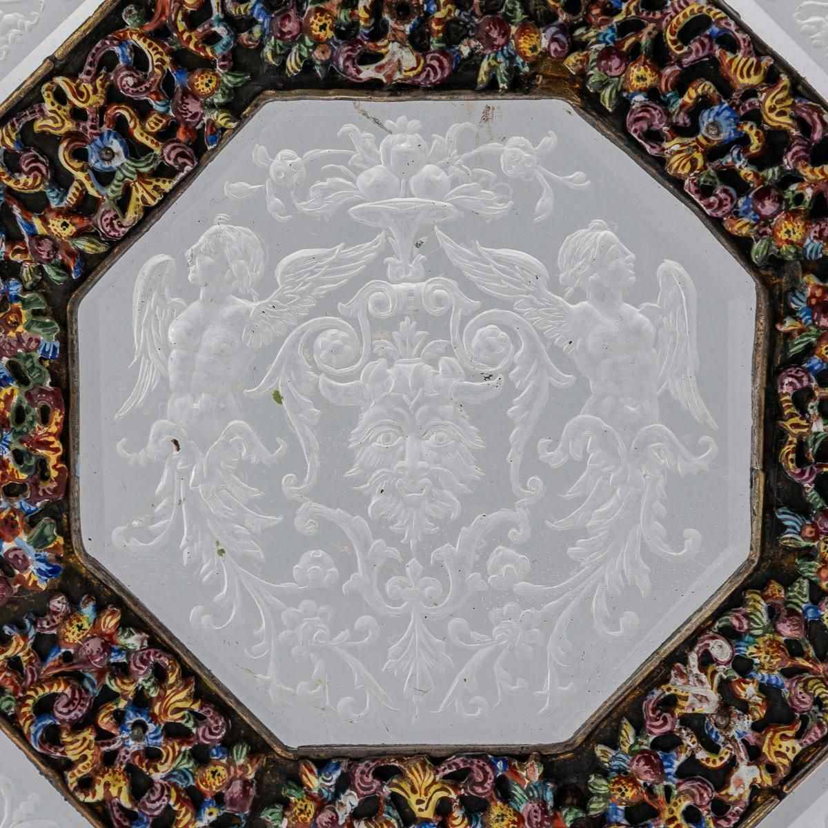 photo buy Antique 19thc Austrian Silver, Enamel & Rock Crystal Dish By Rudolf Linke C.1890