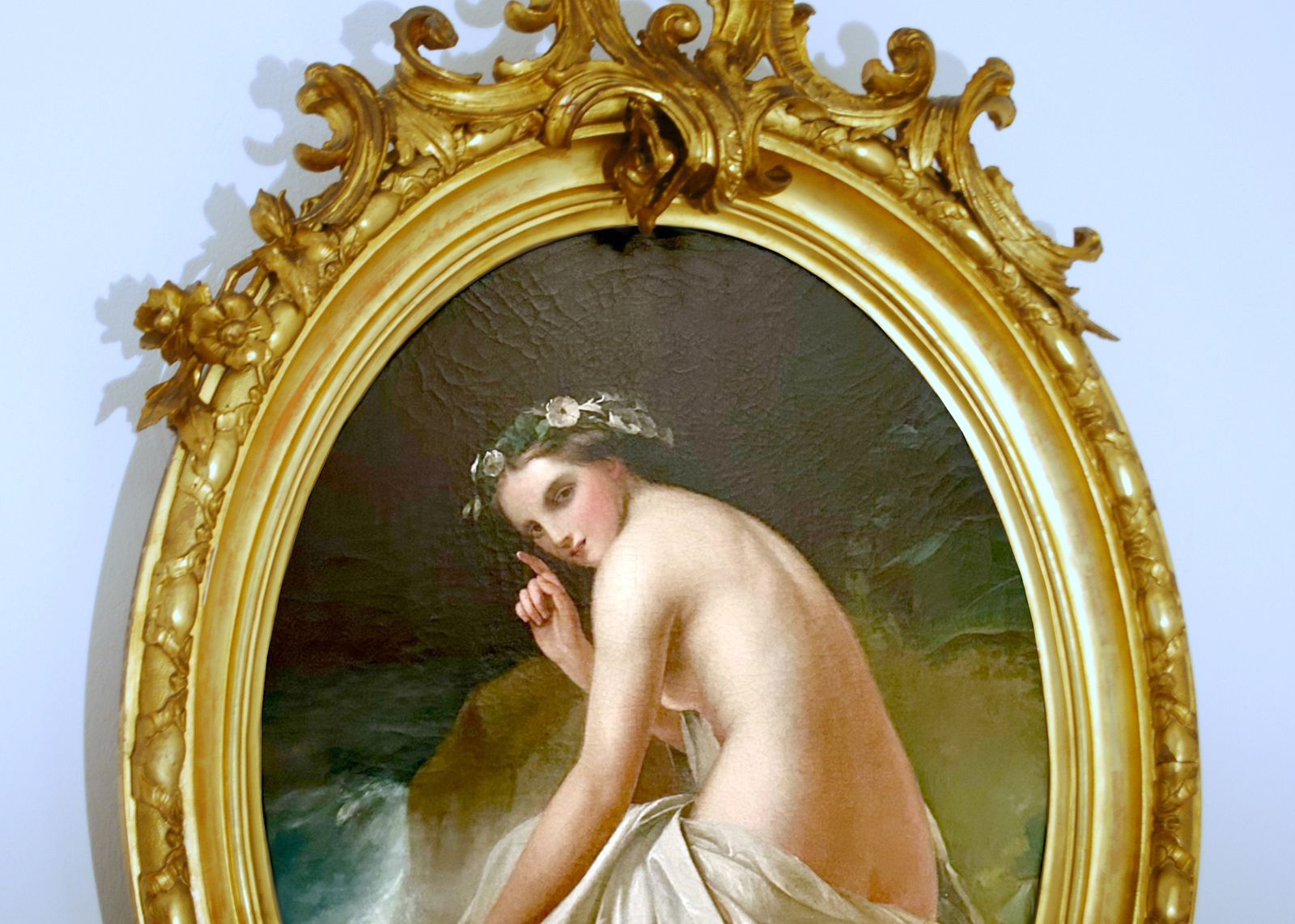 Bathing Beauty   Oil On Canvas   Ernst Friedrich Von Liphart  19th Century photo furniture
