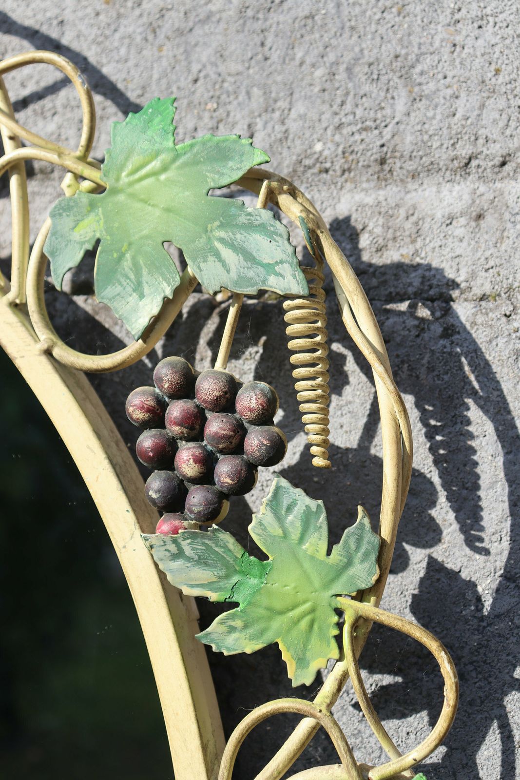 Antique Style Italian Tole Polychrome Fruit And Flower Mirror (St.115) photo buy
