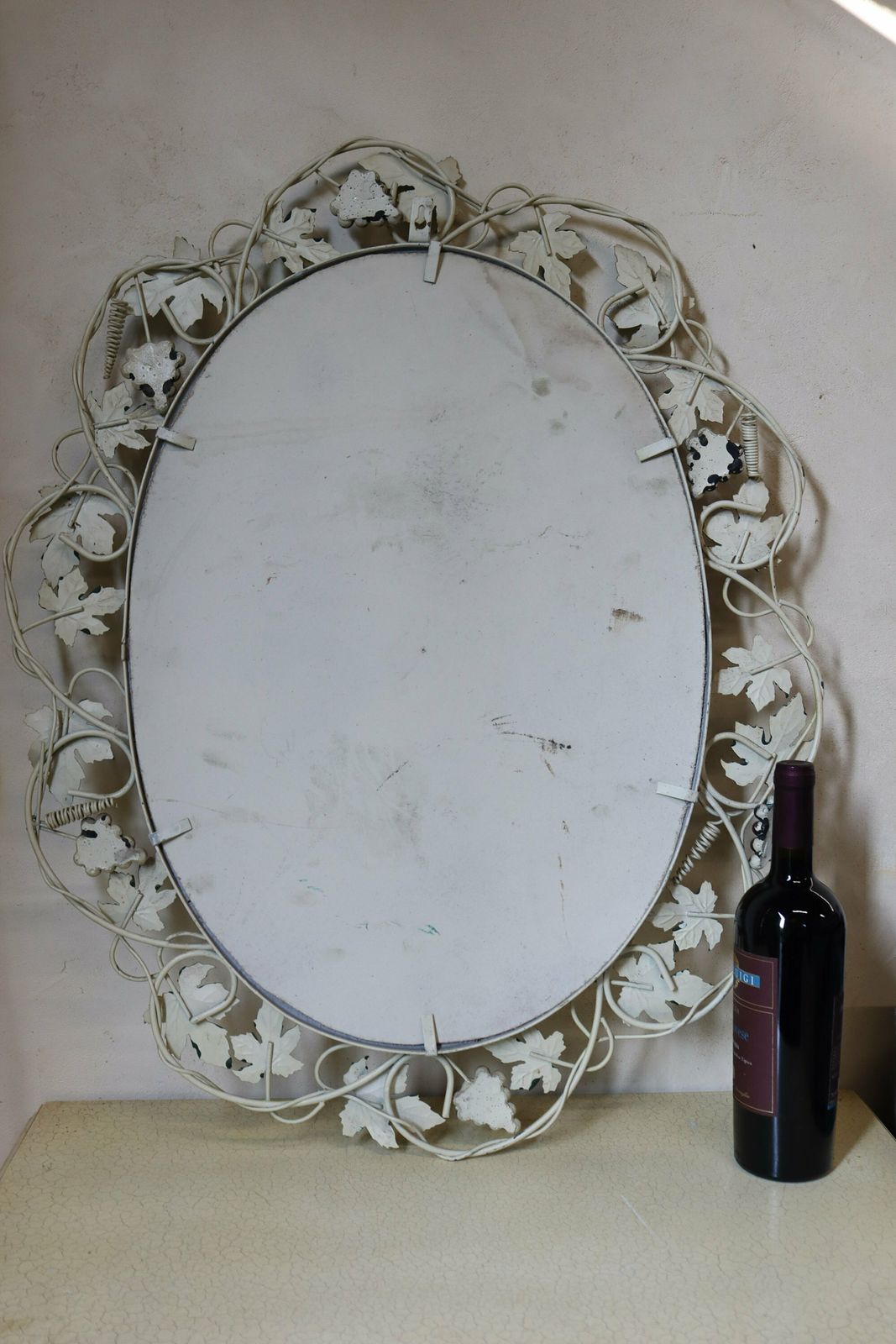 photo for sale Antique Style Italian Tole Polychrome Fruit And Flower Mirror (St.115)