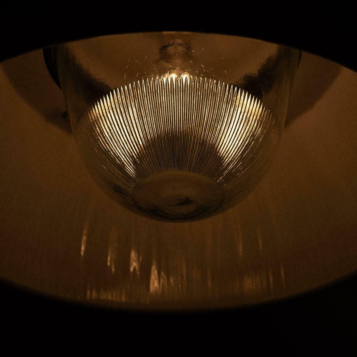 Xl Polish Factory Lights With Prismatic Glass   Olive Green / Polished Steel photo furniture