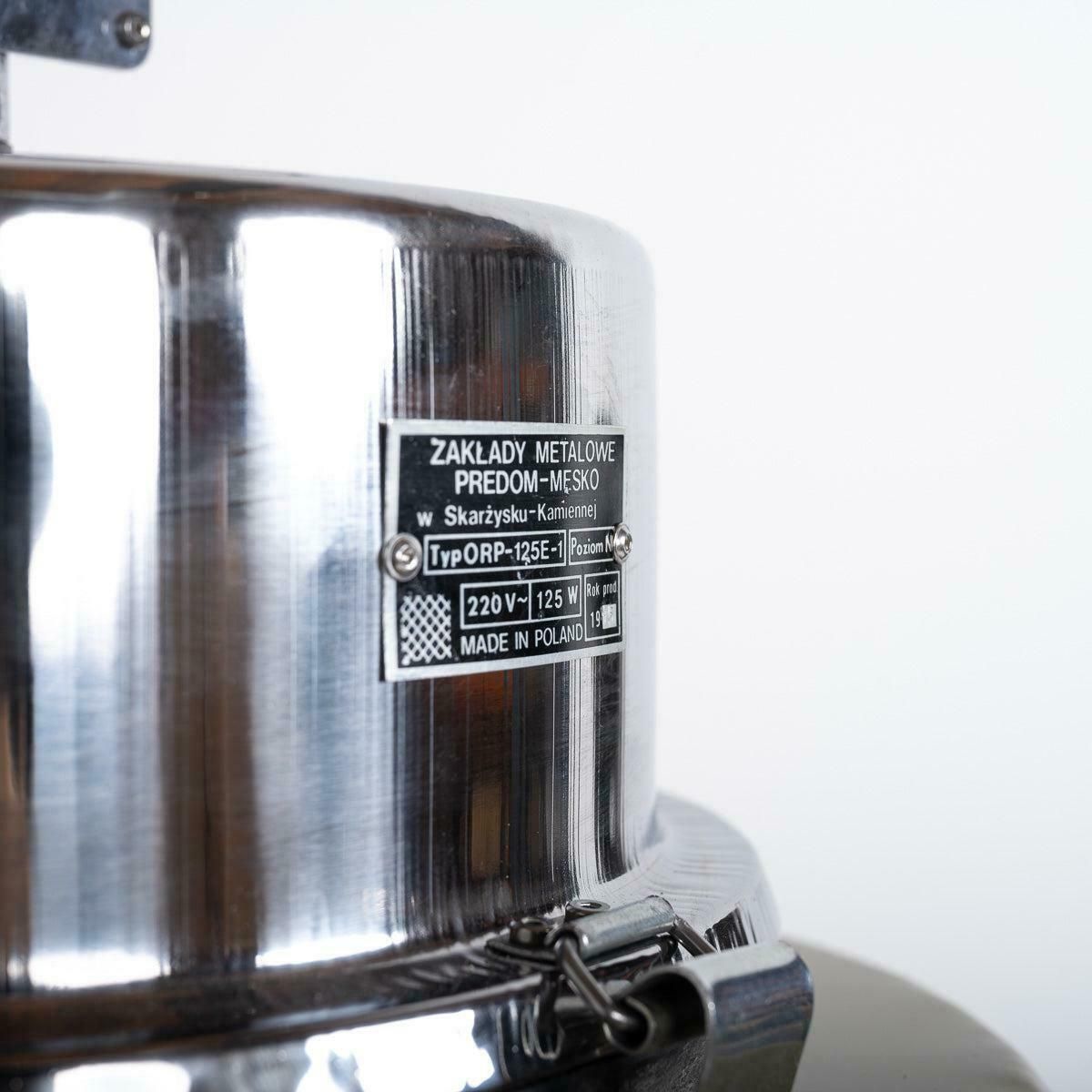 photo furniture Xl Polish Factory Lights With Prismatic Glass   Olive Green / Polished Steel