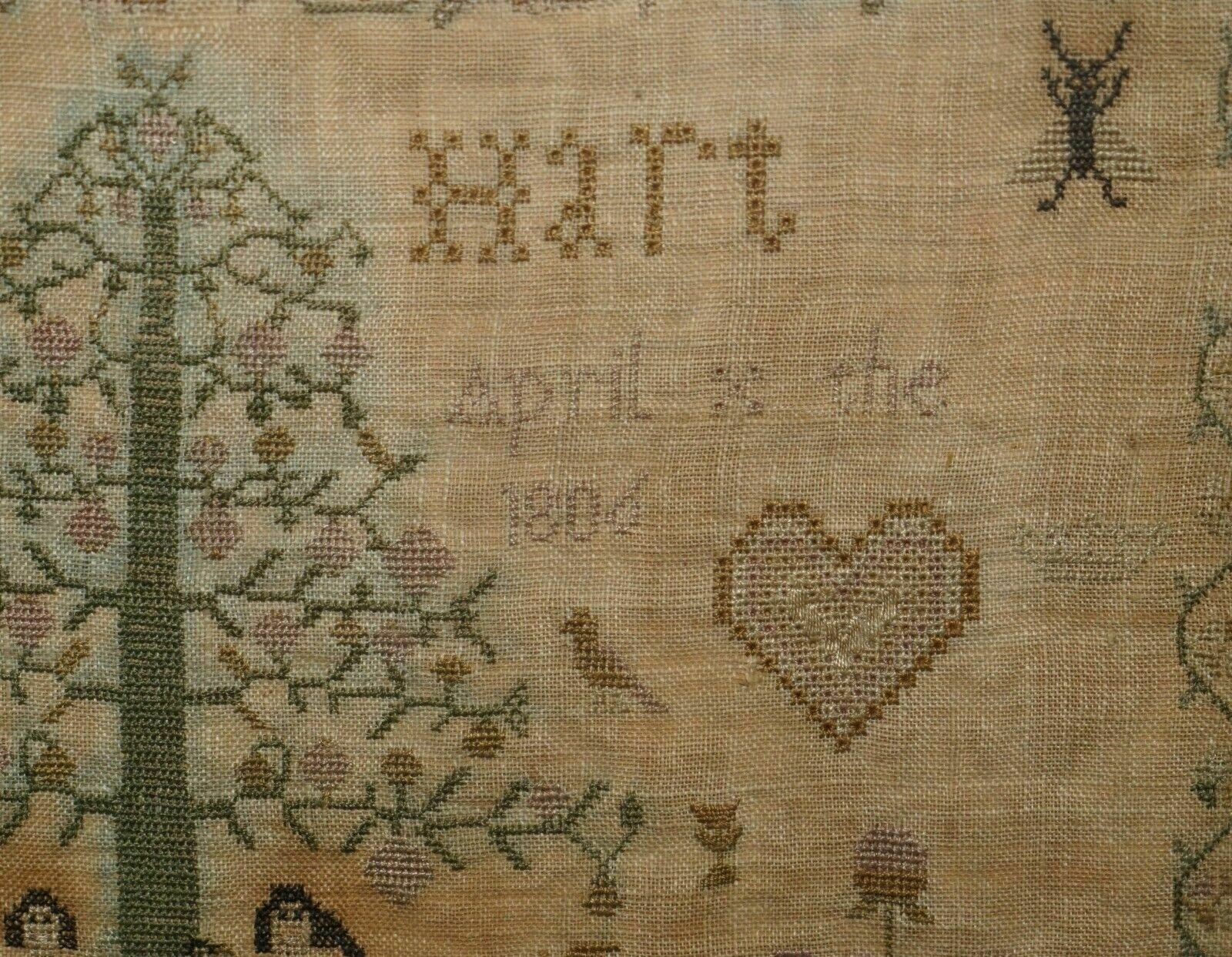 Antique Mary Hart Signed 1806 George II Needlework Sampler With Lovely Poem photo 1850.0