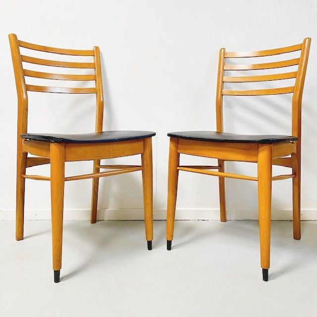 Set Of Vintage Danish Design Dining Room Chairs Skai Black photo buy