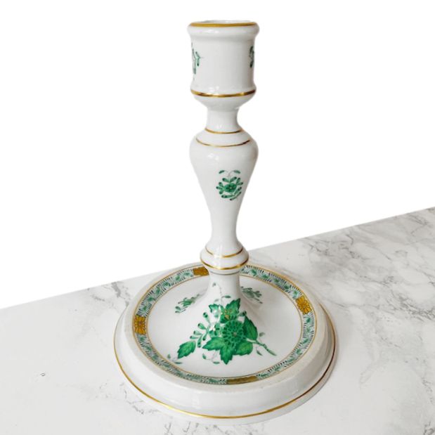 Chinese Bouquet Apponyi Green Candlestick Porcelain Herend photo Home Decor