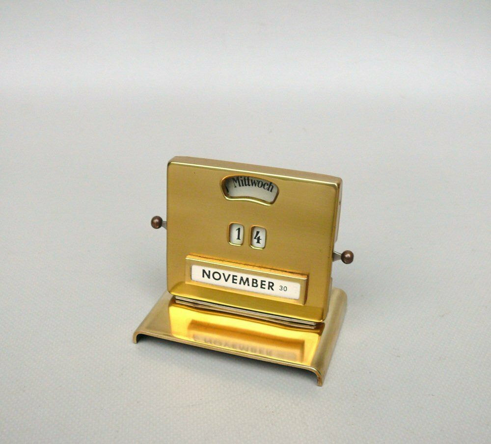 Bauhaus Eternal Calendar In Brass By Jakob Maul, 1930s photo furniture