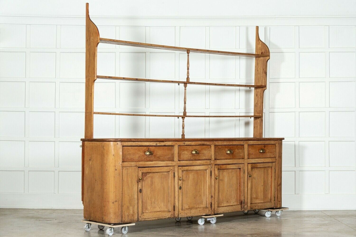 Monumental Estate Made English Georgian Pine Dresser photo for sale