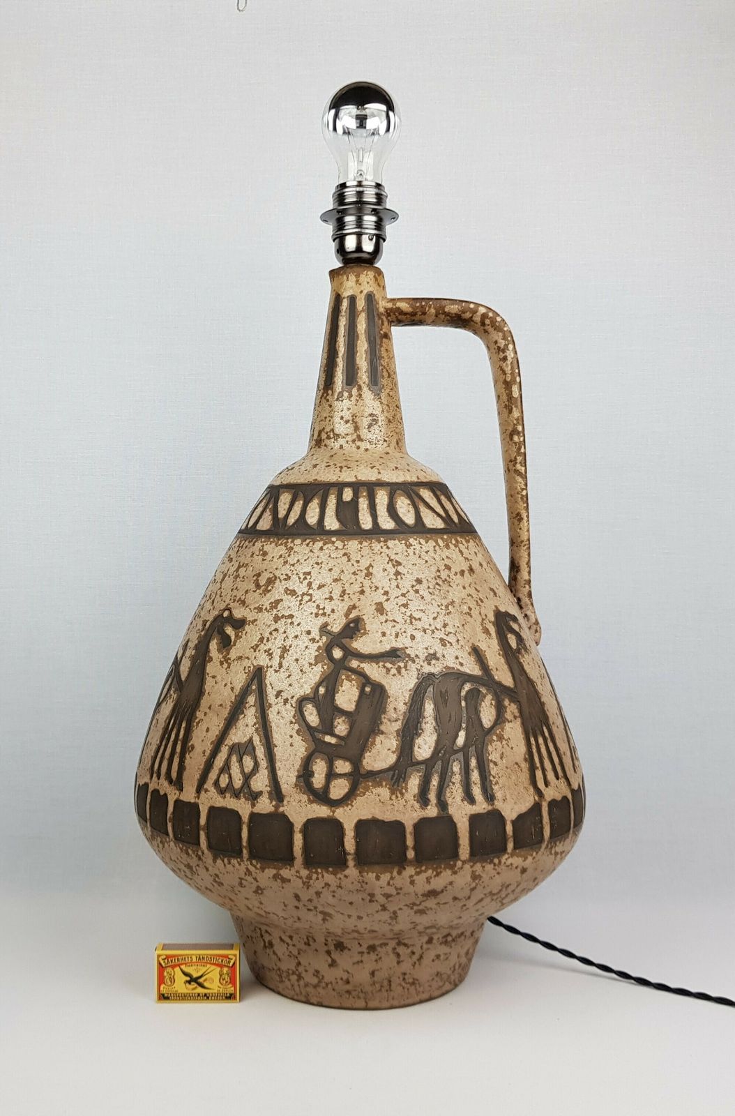 Vintage Ceramano Brown Floor Lamp With Agina Decor 217 West German Pottery 1960s photo furniture