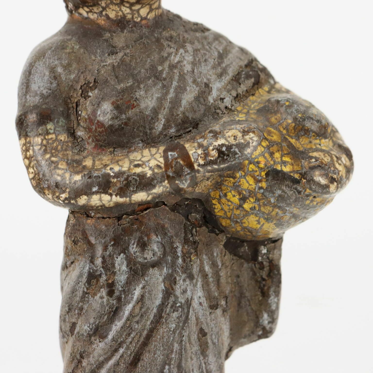 Antique Statue Coloured Terracotta XIX XX Century photo Art