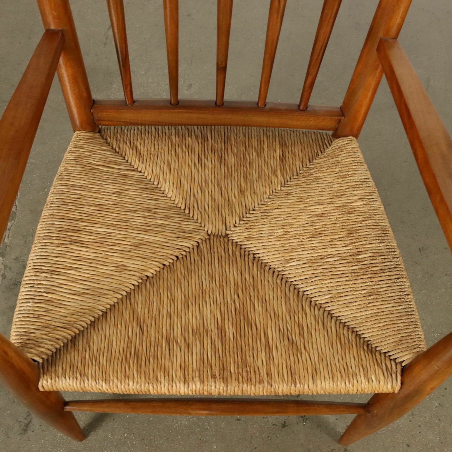 Pair Of Vintage 1950s Thrones Beech And Straw Italy photo Furniture