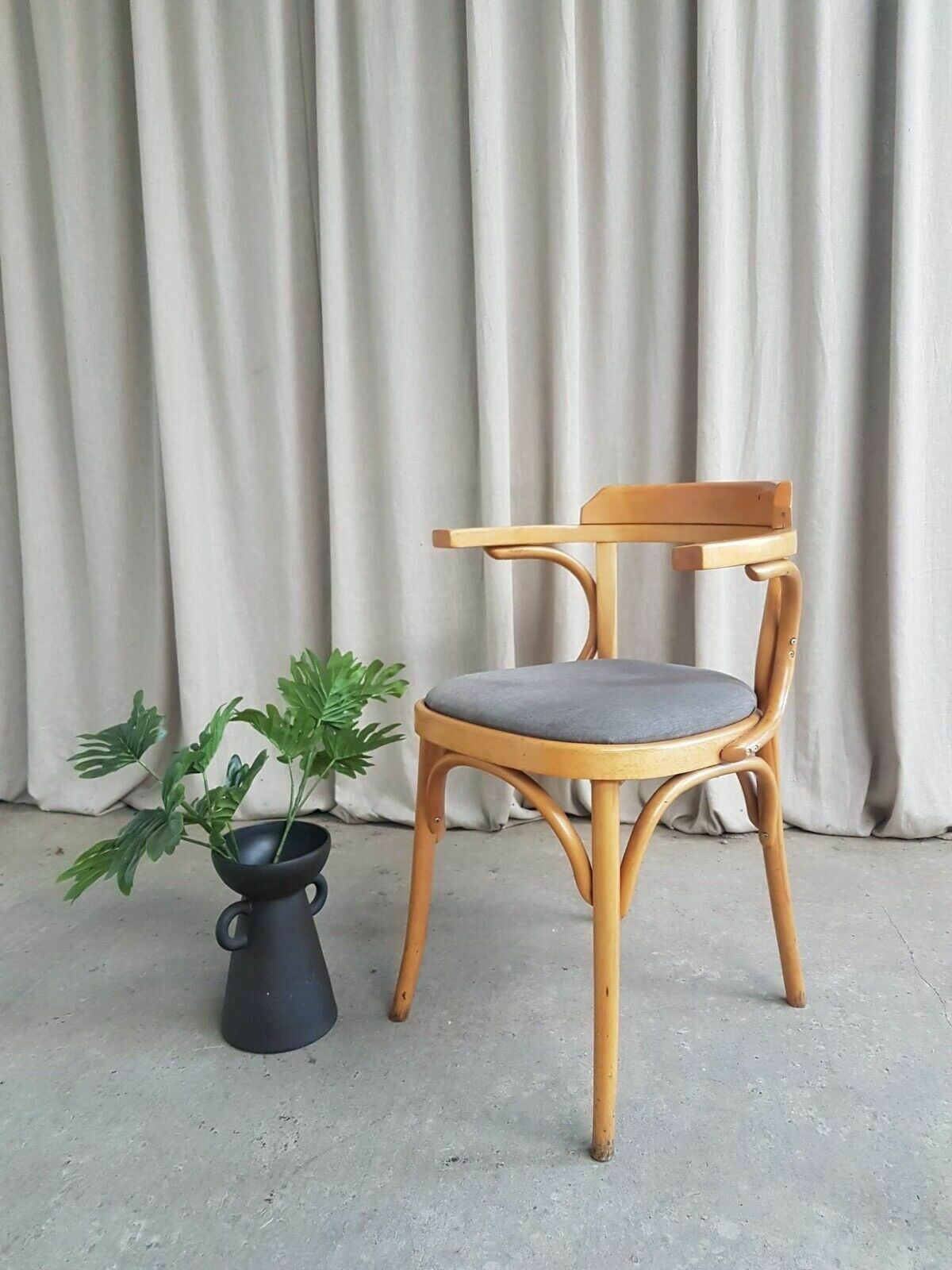 Vtg Late Mid Century Bistro Armchair Side Chair Dining Danish Scandi Retro R382 photo furniture