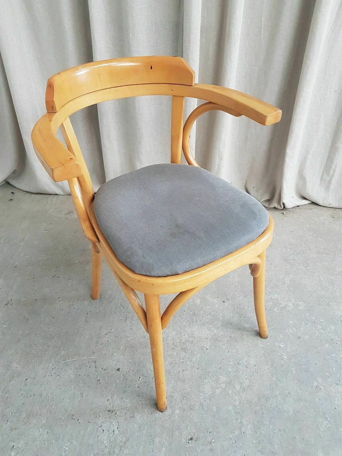 Vtg Late Mid Century Bistro Armchair Side Chair Dining Danish Scandi Retro R382 photo vintage