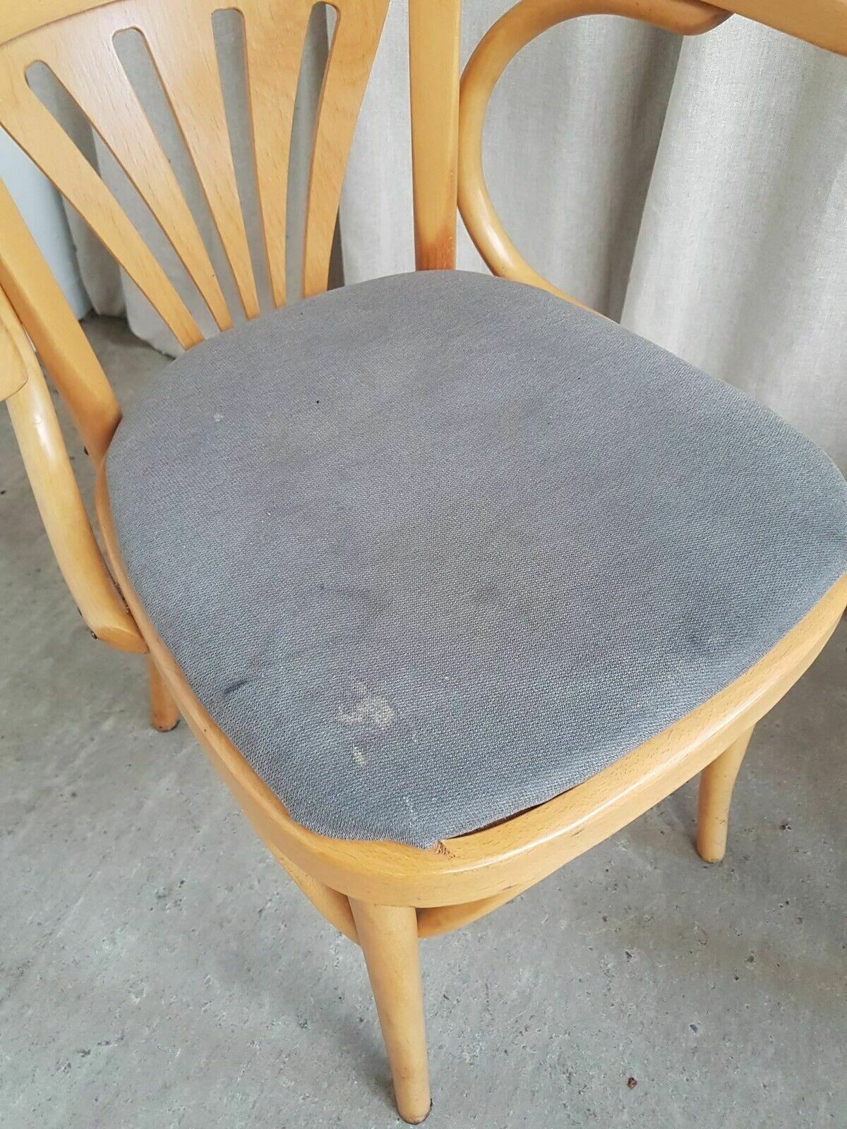 photo furniture Vtg Late Mid Century Bistro Armchair Side Chair Dining Danish Scandi Retro R382
