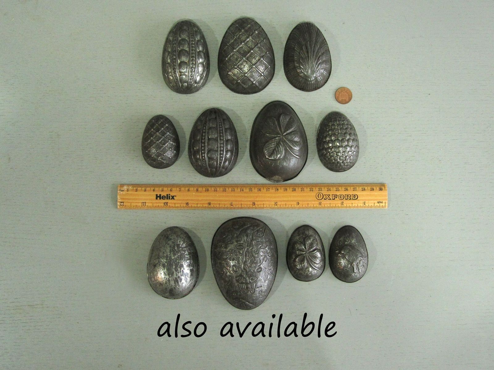 Chocolate Easter Egg Moulds / Metal Baking Forms photo vintage