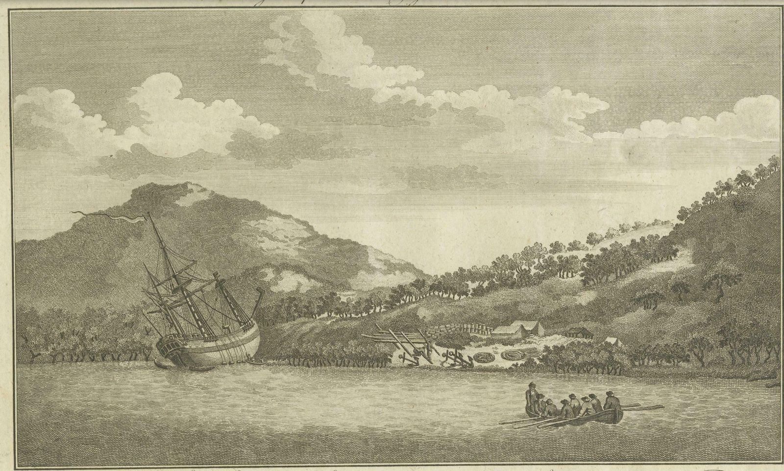 Repairing The Endeavour: Captain Cook's Maritime Ordeal At Hope Islands, Ca.1770 photo Art