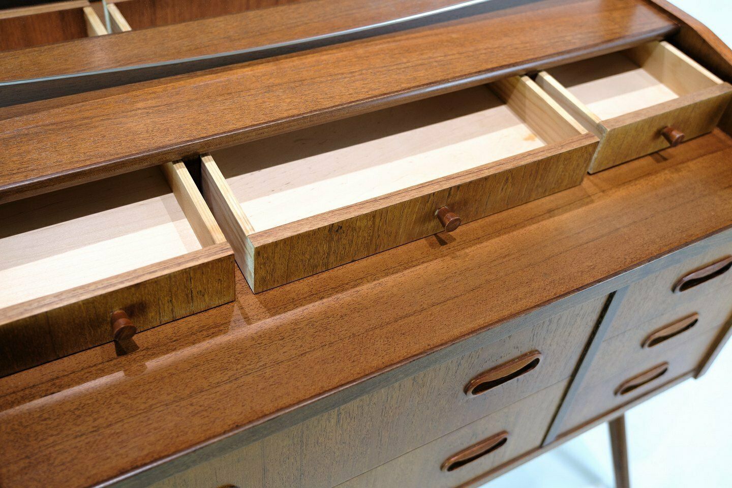 photo for sale Chest Of Drawers With Mirror In Teak, Danish Design From 1960s