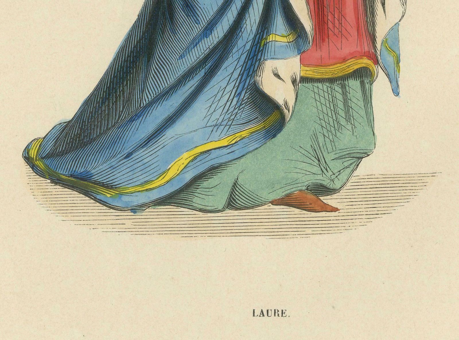 Renaissance Grace: A Lady's Attire In 'Costume Du Moyen âge', 1847 photo furniture