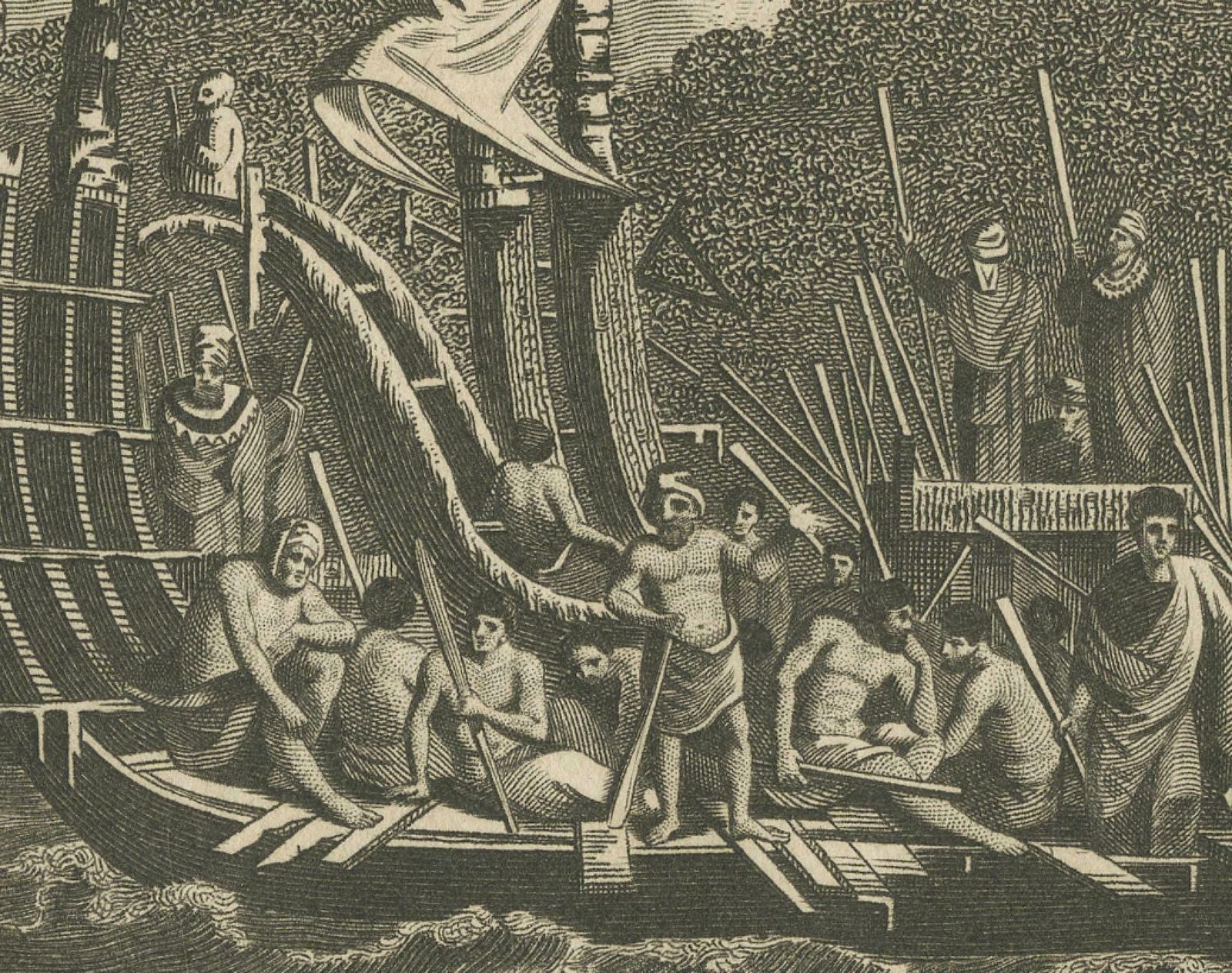Naval Might Of Tahiti: War Canoes Observed By Captain Cook, Circa 1817 photo 262.0