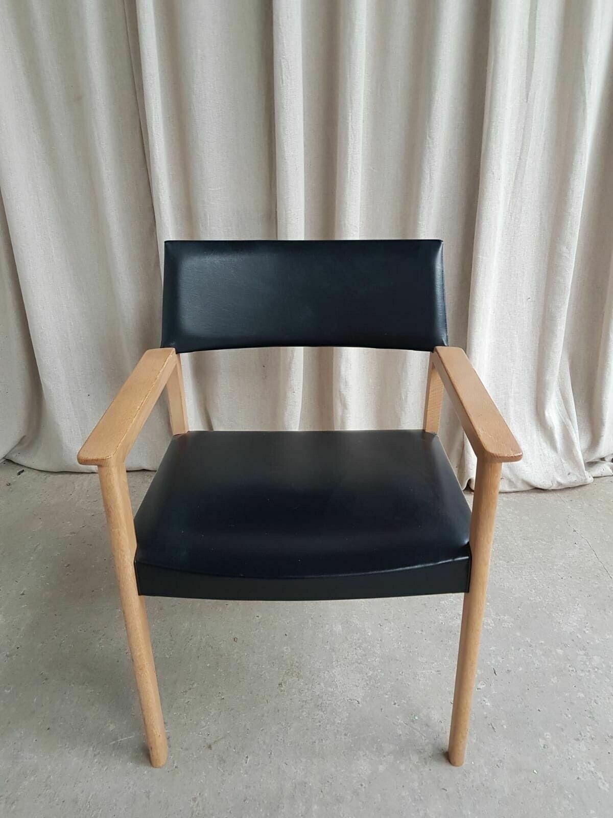 Vtg Late Mid Century Danish Oak Chair Side Occasional Armchair Scandi Retro photo vinterior