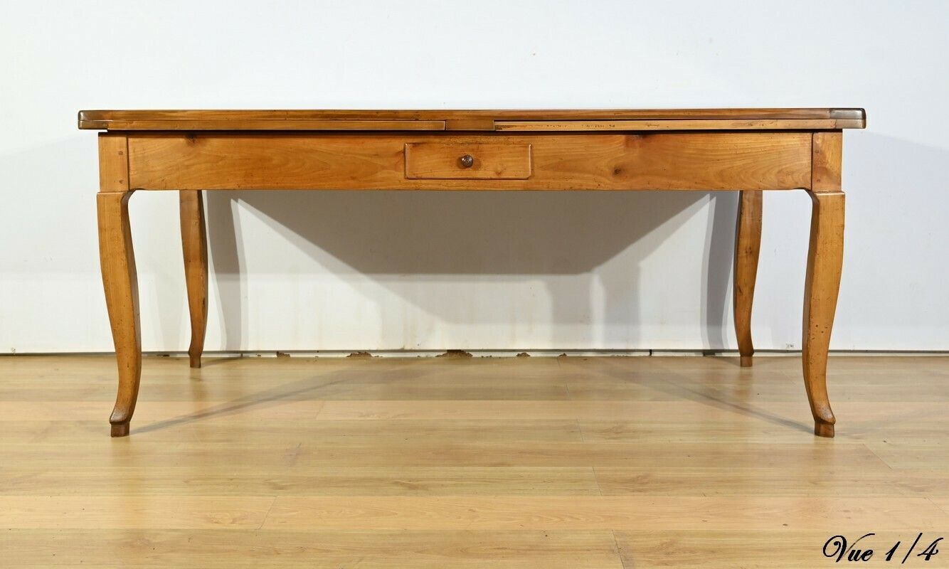 photo vintage Regional Cherry Wood Table, Louis XV Style – Mid 19th Century