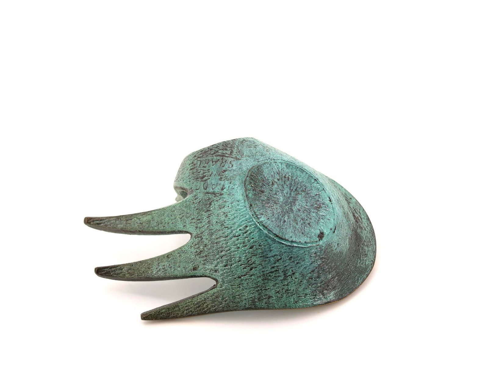 Bronze Hand Ring Dish, Israel, Années 60 / Ashtray, Walter Bosse Style, Israeli photo 384.0