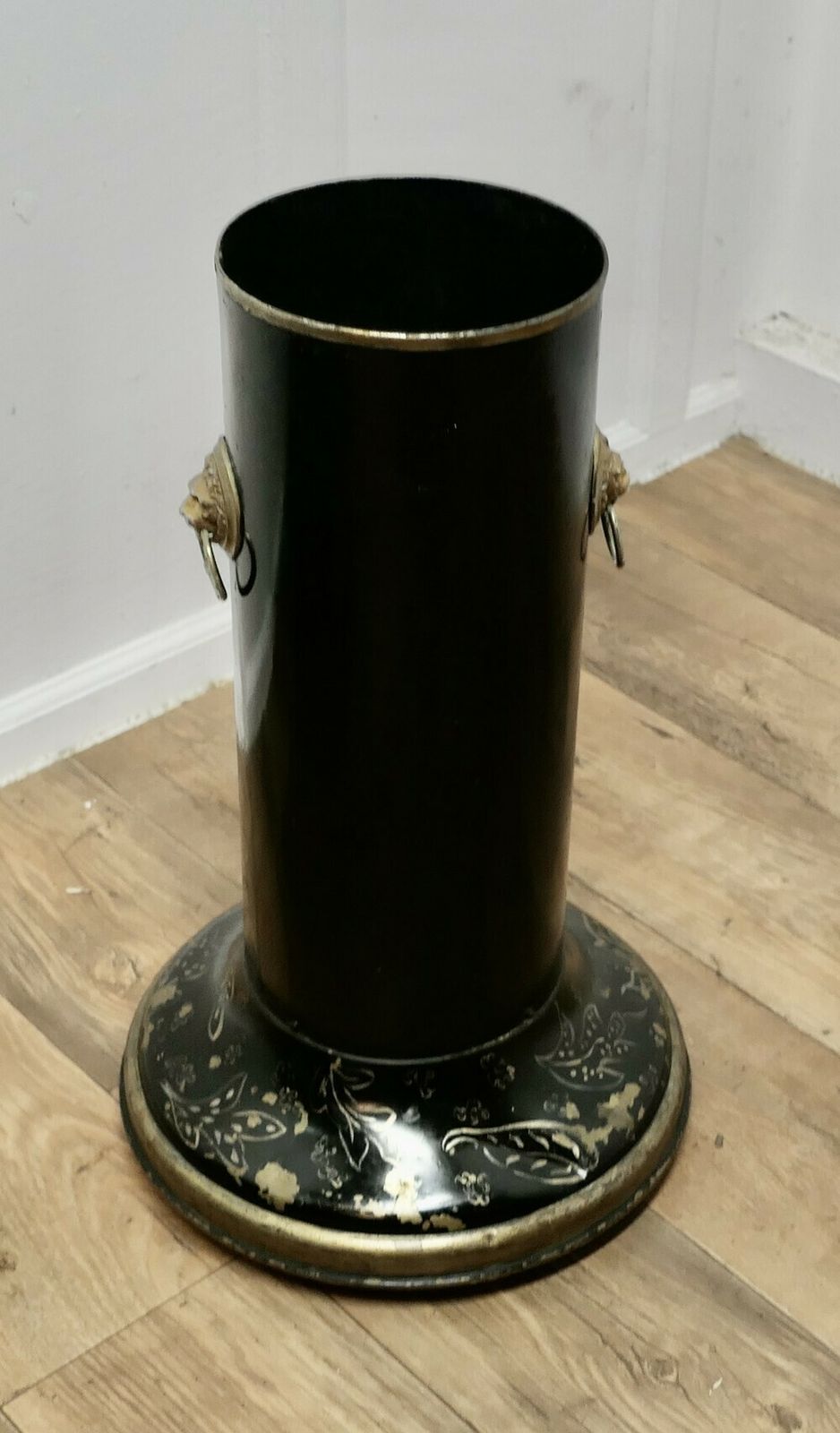 Large Lacquered Metal Stick Stand, Umbrella Stand photo furniture