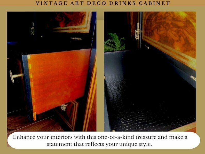 Upcycled Vintage Art Deco Drinks Cabinet, Cocktail Cabinet, Living Room, Dining Room. photo 1495.0