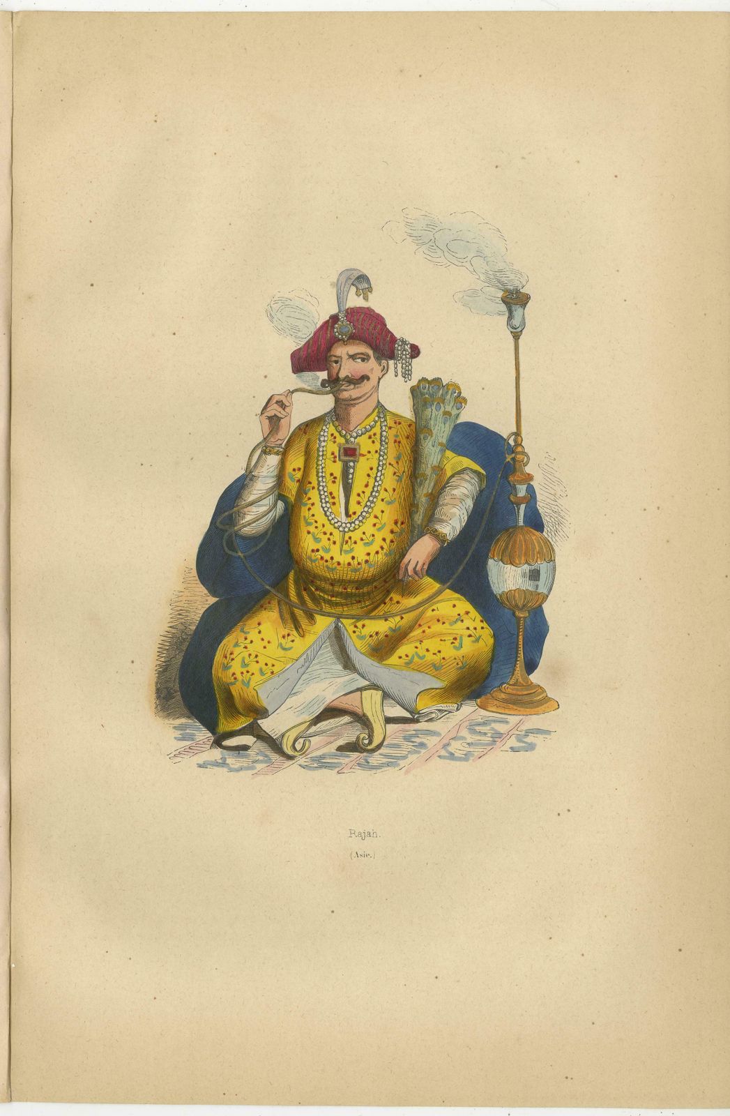 Antique Print Of A Rajah By Wahlen '1843' photo furniture